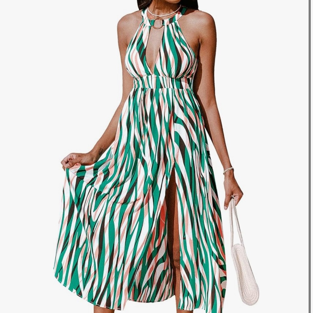 Cupshe backless zebra print maxi Dress